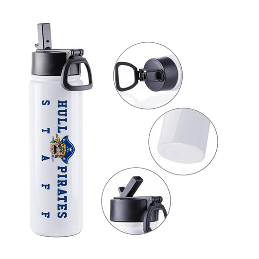 Hull High School - STAFF, 22oz Stainless Steel Water Bottle - Baby Squid Ink