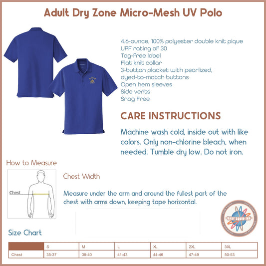Hull High School - STAFF, UV Performance Polos - Baby Squid Ink